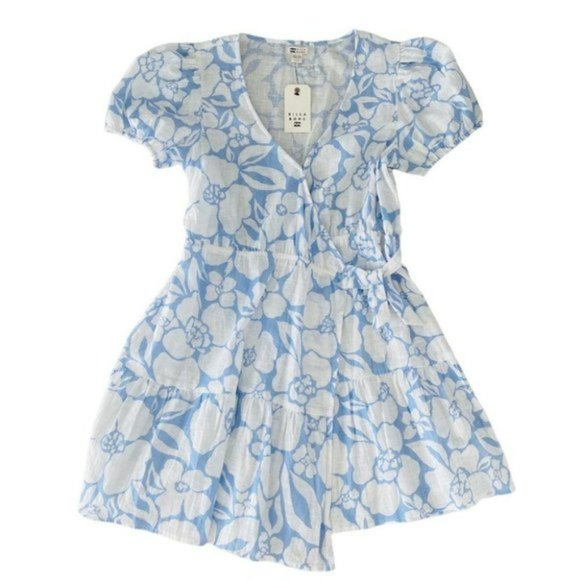 Billabong BNWT Beyond Blue Wrap Dress Womens Size Medium - Picture 6 of 16